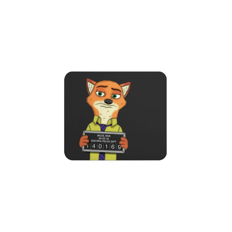 Nick Wilde Arrest Non-Slip Mouse Pad Zootopia High Quality Rectangular Mouse Pad Orange/Green/White