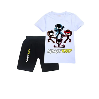 NINJA KIDS Printed T-shirt Unisex Kids T-shirt and Short Set