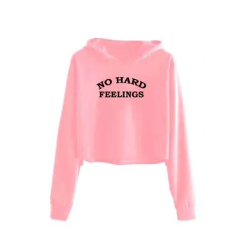 No Hard Feelings Printed Crop Top Hoodie 2XL