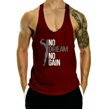 No Pain No Gain Printed Fitness Gym Motivation Vest Tank Top Sando