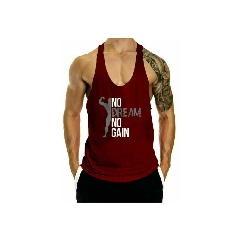 No Pain No Gain Printed Fitness Gym Motivation Vest Tank Top Sando