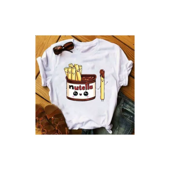 Nutella Printed Round Neck Short Sleeve T-shirt