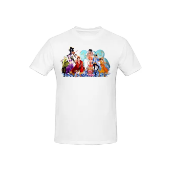 One Piece Printed Cotton Short Sleeve T-Shirt White