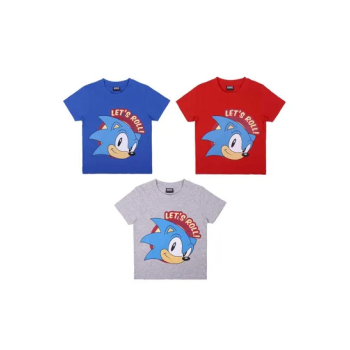 Pack Of 3 Lets Roll Sonic Set For Unisex T-shirt Set For Kids