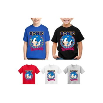 Pack Of 5 Sonic Hedgehog Family Round Neck Short Sleeve Tshirt