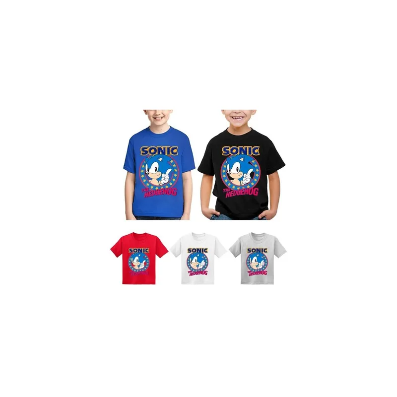 Pack Of 5 Sonic Hedgehog Family Round Neck Short Sleeve Tshirt