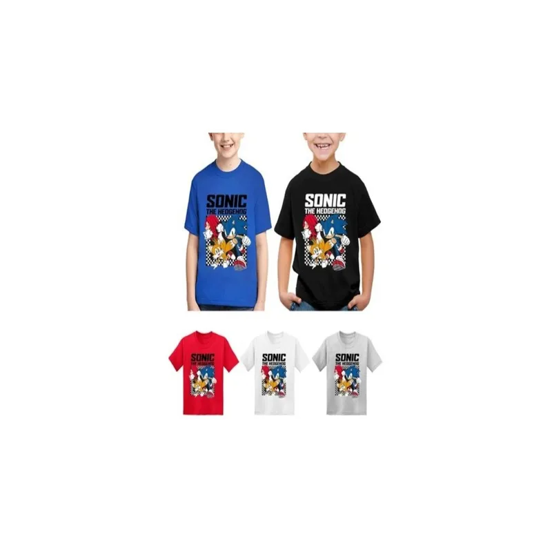 Pack of 5 Sonic The Hedgehog Printed Youth Kids T-Shirt Children Tee Costume Shirts for Youth