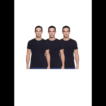 Pack of Three Black Plain...