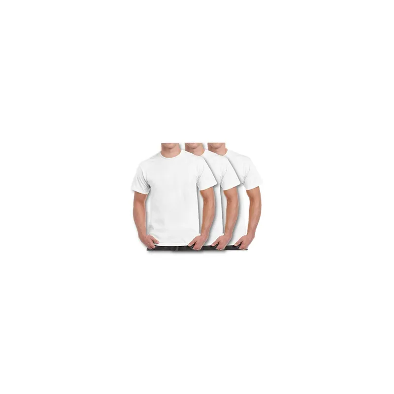 Pack of Three White Plain Round Neck Basic Cotton Tshirt for Men