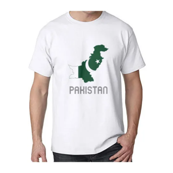Pakistan Round Neck Short Sleeve White T-shirt