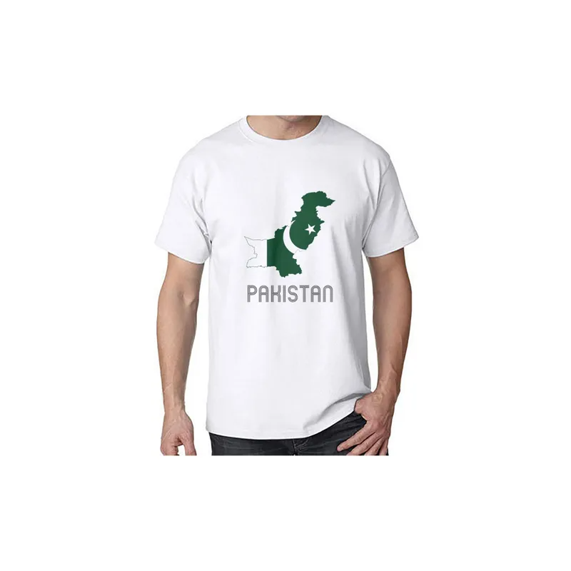 Pakistan Round Neck Short Sleeve White T-shirt