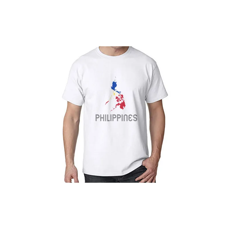 Philippines Round Neck Short Sleeve White T-shirt