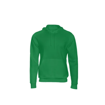 Plain Green Unisex Pullover Hoodie With Pocket