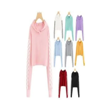 Plain Crop Top Printed Hoodie