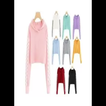 Plain Crop Top Printed Hoodie