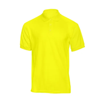 Plain Regular Fit Basic Yellow Polo T-shirt