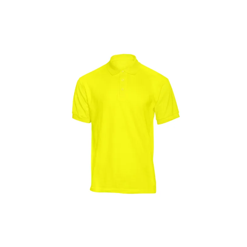 Plain Regular Fit Basic Yellow Polo T-shirt