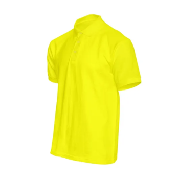 Plain Regular Fit Basic Yellow Polo T-shirt
