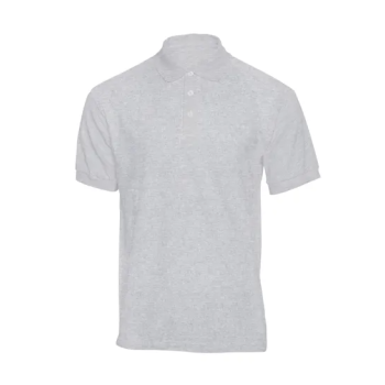 Plain Regular Fit Gray Basic Polo T-shirt