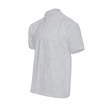 Plain Regular Fit Gray Basic Polo T-shirt
