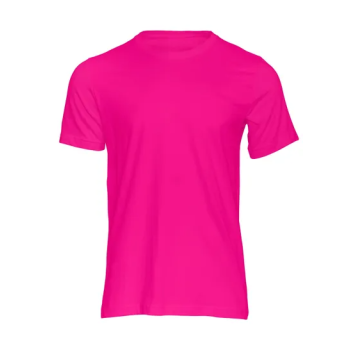Plain Round Neck Half Sleeve Fuchsia Pink T-Shirt
