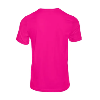 Plain Round Neck Half Sleeve Fuchsia Pink T-Shirt
