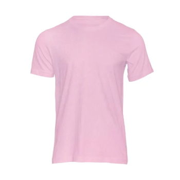 Plain Round Neck Half Sleeve Pink T-Shirt S
