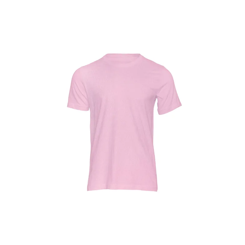 Plain Round Neck Half Sleeve Pink T-Shirt S