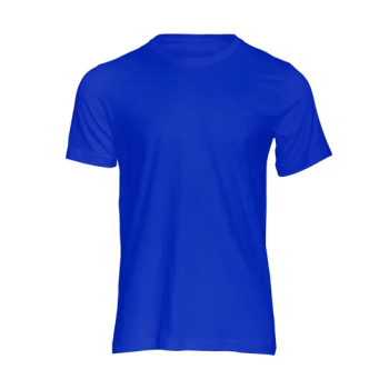 Plain Unisex Round Neck Half Sleeve Blue T-Shirt