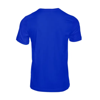 Plain Unisex Round Neck Half Sleeve Blue T-Shirt