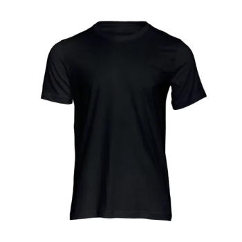Plain Unisex Round Neck Half Sleeve Black T-shirt