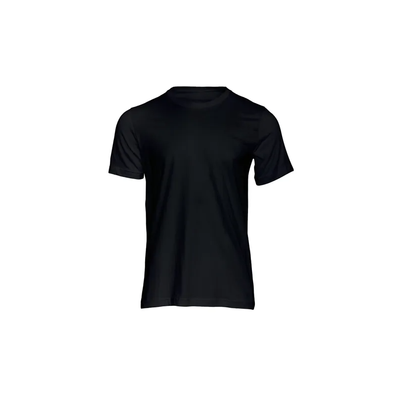Plain Unisex Round Neck Half Sleeve Black T-shirt
