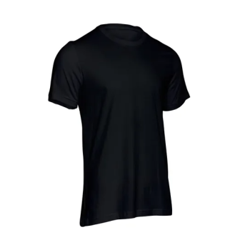 Plain Unisex Round Neck Half Sleeve Black T-shirt