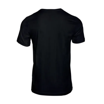 Plain Unisex Round Neck Half Sleeve Black T-shirt