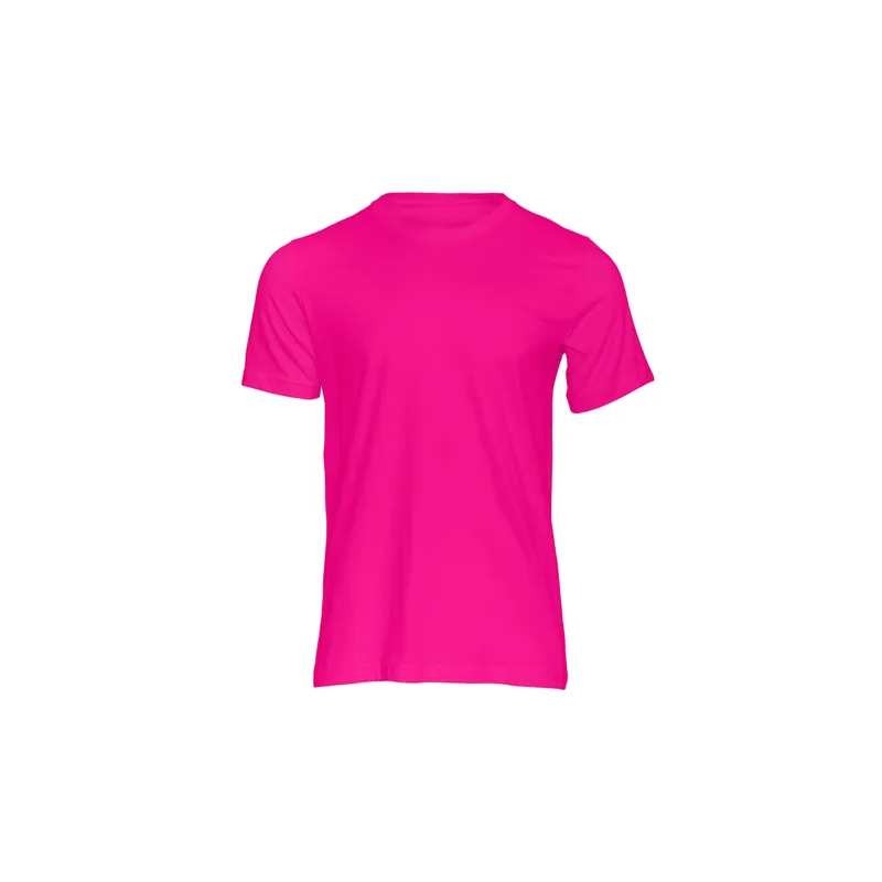 Plain Unisex Round Neck Half Sleeve Fushia T-Shirt
