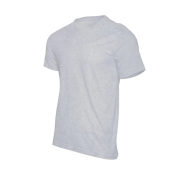 Plain Unisex Round Neck Half Sleeve Grey T-shirt