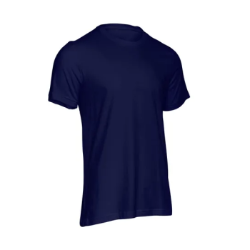 Plain Unisex Round Neck Half Sleeve Navy Blue T-Shirt