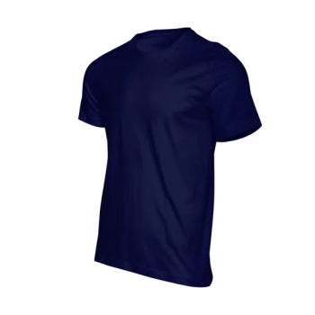 Plain Unisex Round Neck Half Sleeve Navy Blue T-Shirt