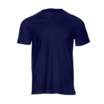 Plain Unisex Round Neck Half Sleeve Navy Blue T-Shirt