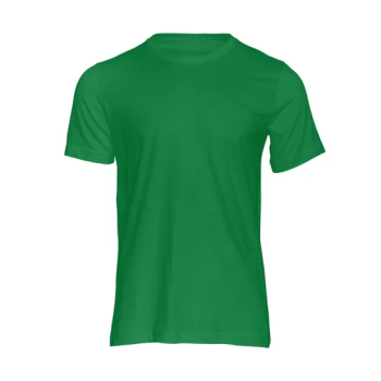 Plain Unisex Round Neck Half Sleeve Green T-shirt