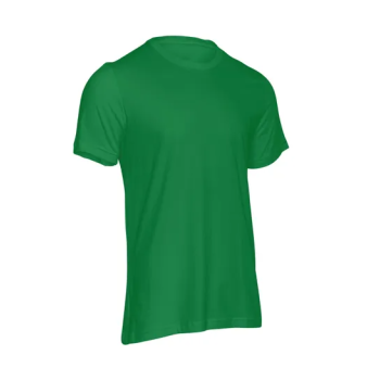 Plain Unisex Round Neck Half Sleeve Green T-shirt