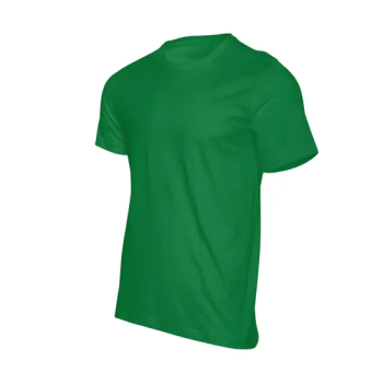 Plain Unisex Round Neck Half Sleeve Green T-shirt