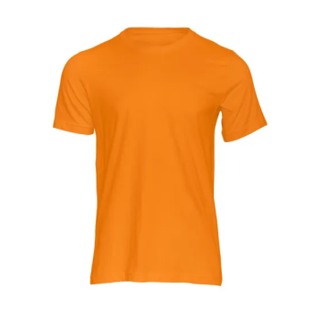 Plain Unisex Round Neck Half Sleeve Orange T-shirt