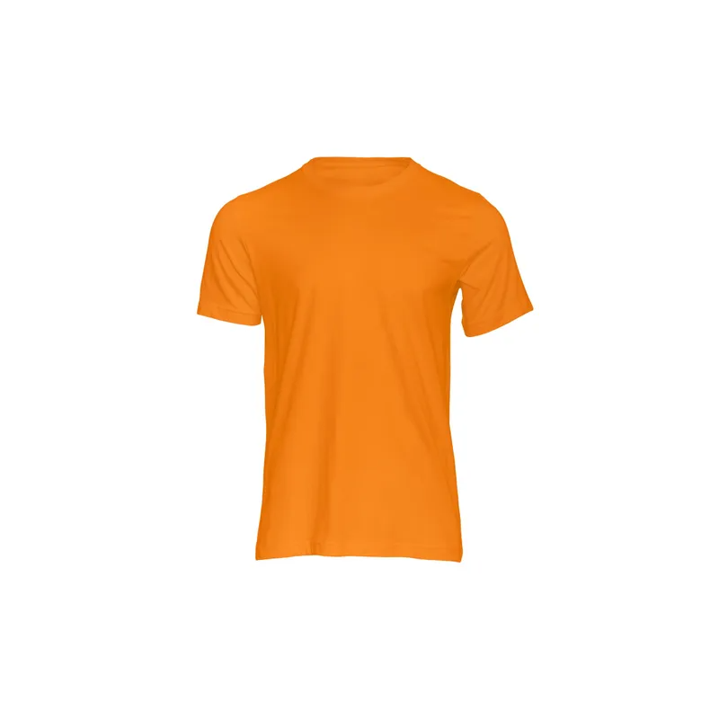 Plain Unisex Round Neck Half Sleeve Orange T-shirt