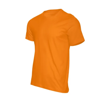 Plain Unisex Round Neck Half Sleeve Orange T-shirt