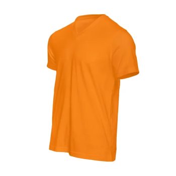 Plain Unisex Round Neck Half Sleeve Orange T-shirt