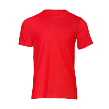 Plain Unisex Round Neck Half Sleeve Red T-shirt