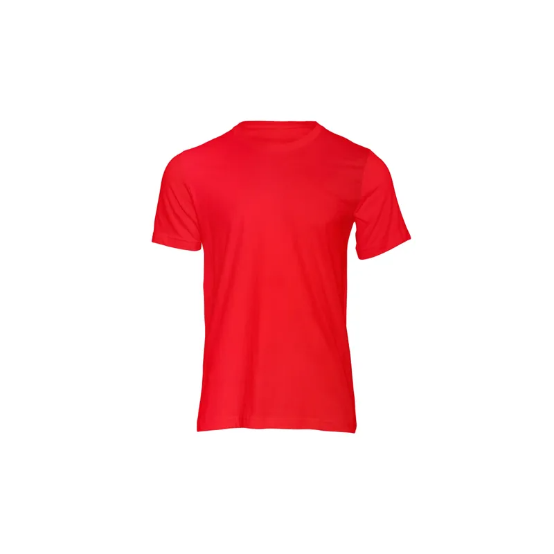 Plain Unisex Round Neck Half Sleeve Red T-shirt