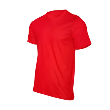 Plain Unisex Round Neck Half Sleeve Red T-shirt