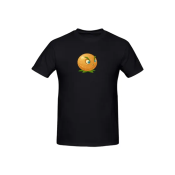Plants Vs Zombies Art Printed Cotton Short Sleeves T-Shirt Black